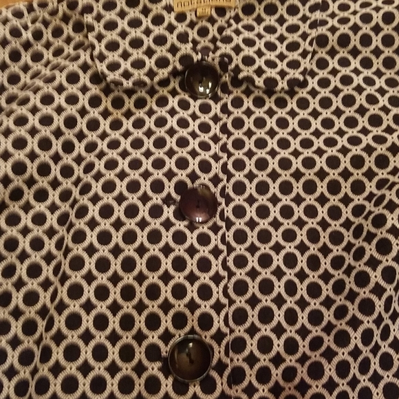 Black and cream patterned blazer, notations, med. - Picture 5 of 6